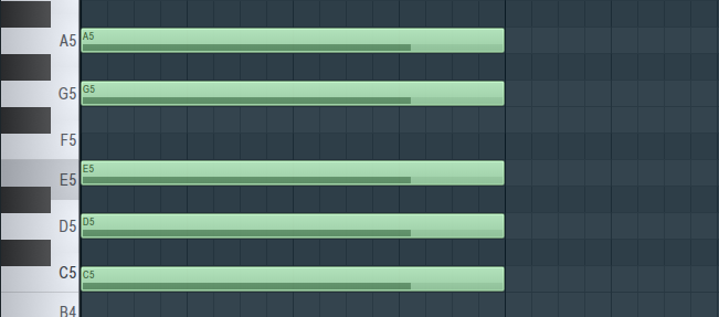 the C major pentatonic scale