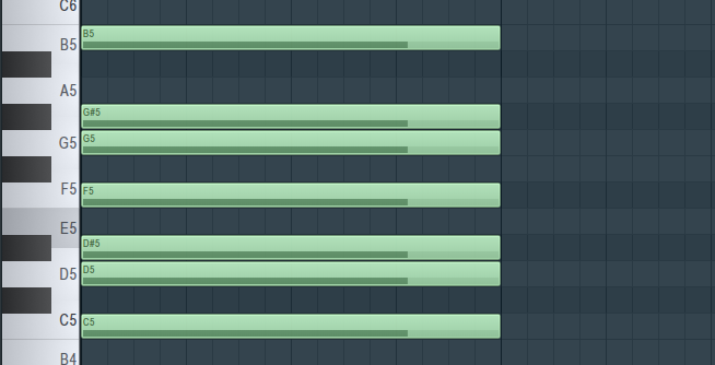 the C Minor harmonic scale