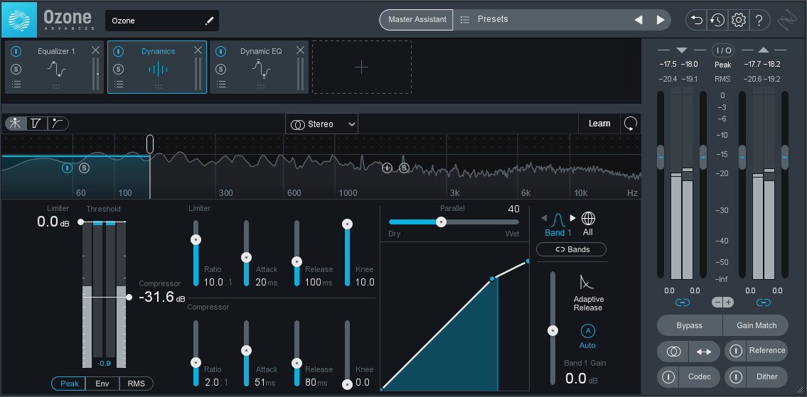 we then tame the dynamics by using a Compressor and a Dynamic EQ