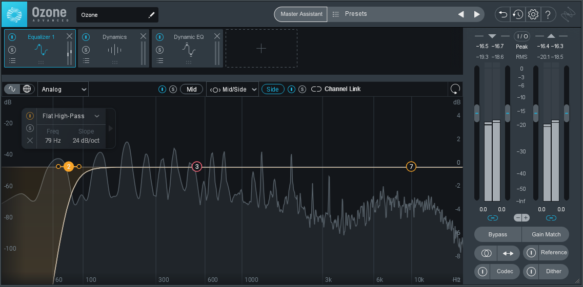 We then add an EQ on the mid side of the master